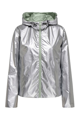 Coupe-vent réversible à capuche - Vert et argenté