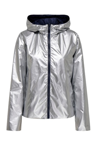 Coupe-vent réversible à capuche - Argenté et bleu marine