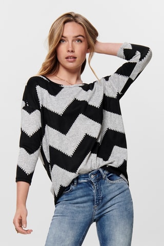 Top - Noir et gris chiné