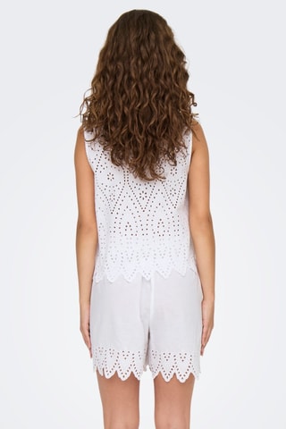 Top en broderie anglaise - Blanc