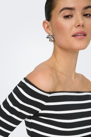 Crop top en coton biologique - Noir et blanc