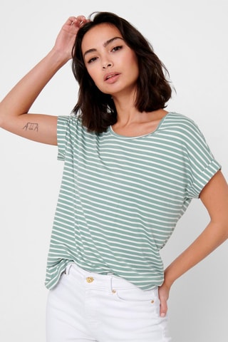 Top - Vert clair et écru