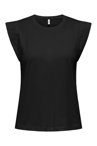 Top regular en coton biologique  - Noir