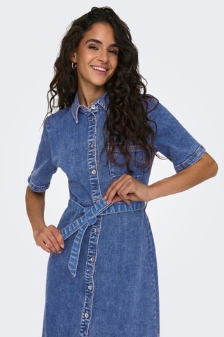 Robe chemise en jean - Bleu