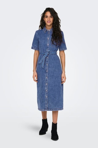 Robe chemise en jean - Bleu