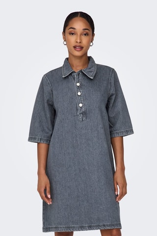 Robe trapèze en jean - Gris foncé