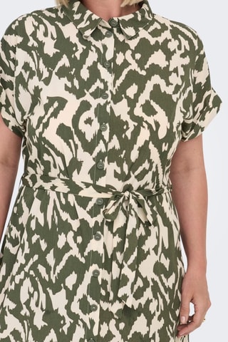 Robe chemise - Kaki et écru