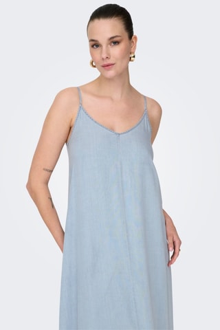 Robe longue en jean - Ciel