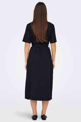 Robe chemise en lin - Noir