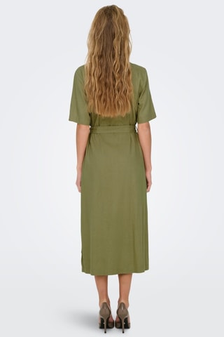 Robe chemise en lin - Vert olive