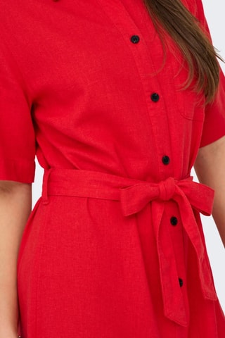 Robe chemise en lin - Rouge