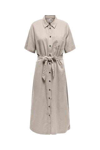 Robe chemise en lin - Beige