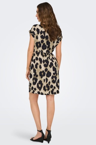 Robe portefeuille - Beige et noir