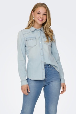 Chemisier en jean - Bleu clair