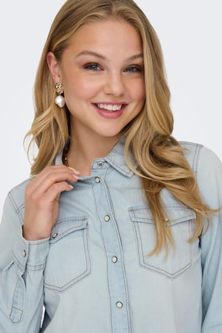 Chemisier en jean - Bleu clair