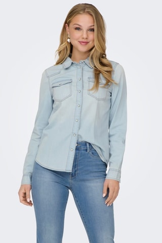 Chemisier en jean - Bleu clair