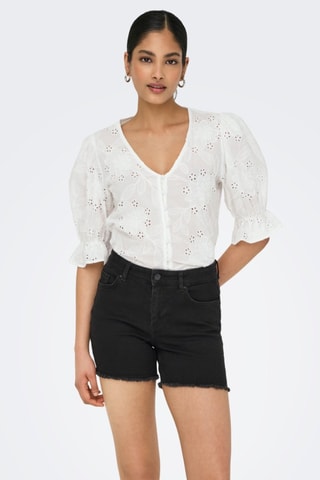 Chemisier en broderie anglaise - Blanc