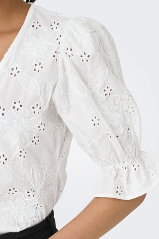 Chemisier en broderie anglaise - Blanc