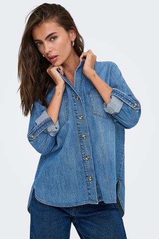 Chemisier en jean - Bleu