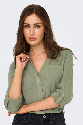 Chemisier oversize - Vert kaki