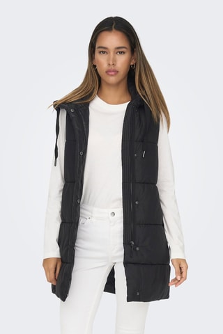 Doudoune longue sans manches - Noir