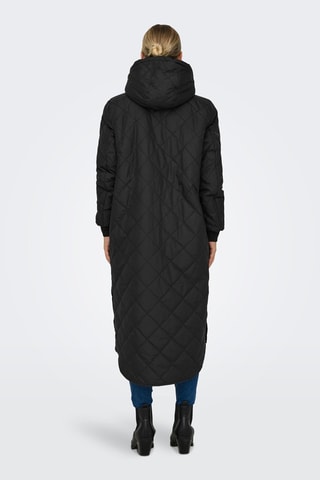 Doudoune longue à capuche Noir