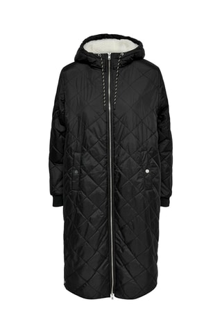 Doudoune longue à capuche Noir