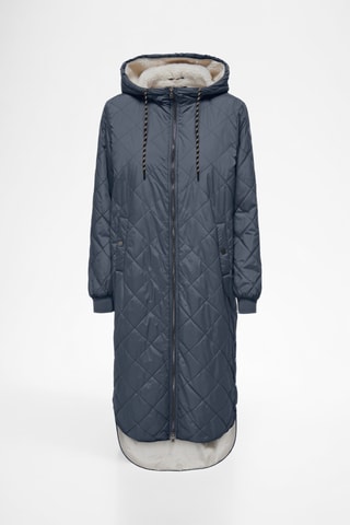 Doudoune longue à capuche - Bleu foncé