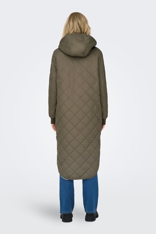 Doudoune longue à capuche - Kaki