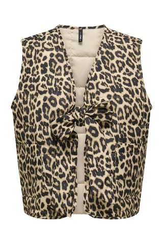 Doudoune sans manches - Noir et beige