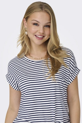 T-shirt - Blanc et bleu marine