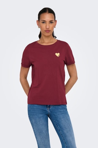 T-shirt regular en coton biologique - Bordeaux