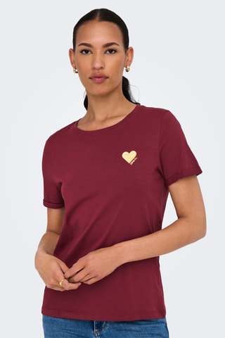 T-shirt regular en coton biologique - Bordeaux