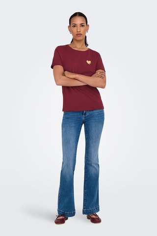 T-shirt regular en coton biologique - Bordeaux