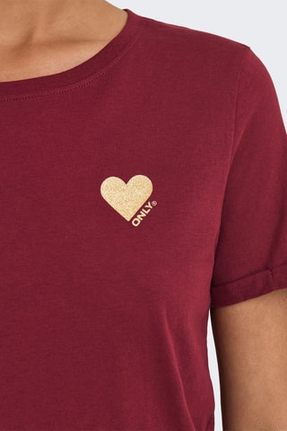 T-shirt regular en coton biologique - Bordeaux