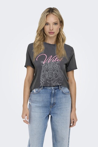 T-shirt regular en coton biologique - Gris foncé