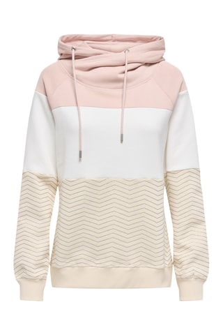 Sweat à capuche - Beige et blanc