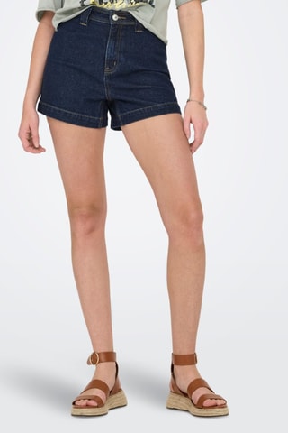 Short en jean taille haute - Bleu foncé