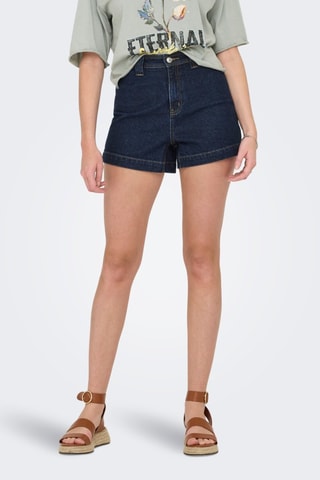 Short en jean taille haute - Bleu foncé