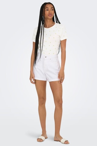 Short en jean - Blanc