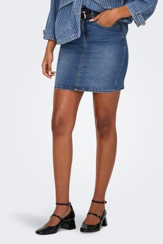 Minijupe en jean taille haute - Bleu