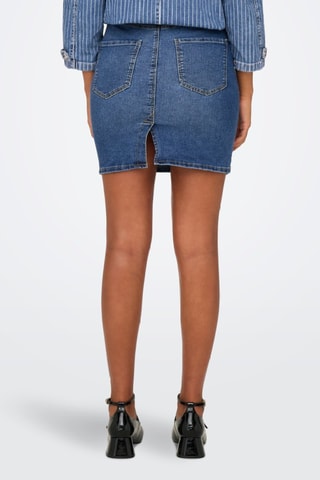 Minijupe en jean taille haute - Bleu