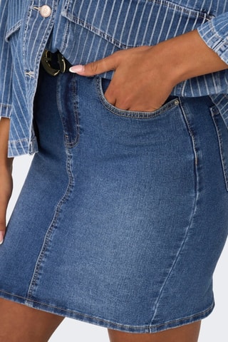 Minijupe en jean taille haute - Bleu