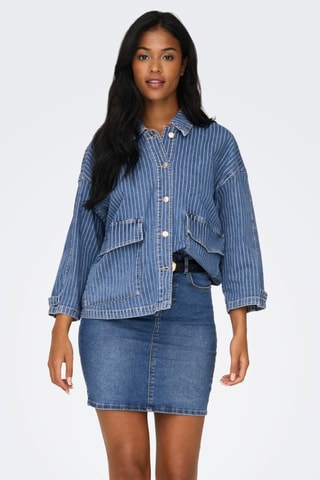 Minijupe en jean taille haute - Bleu