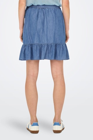 Jupe portefeuille en denim - Bleu