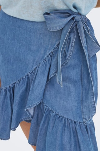 Jupe portefeuille en denim - Bleu