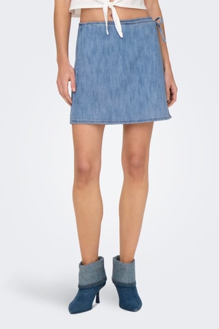 Jupe portefeuille en jean - Bleu