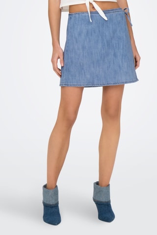 Jupe portefeuille en jean - Bleu