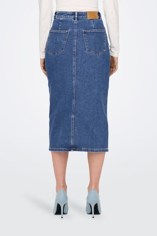 Jupe midi taille haute - Bleu