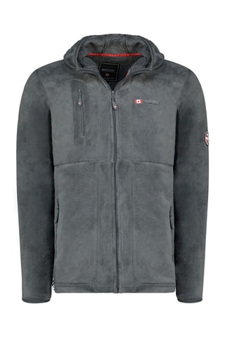 Veste polaire à capuche Utah Hood - Gris et rouge